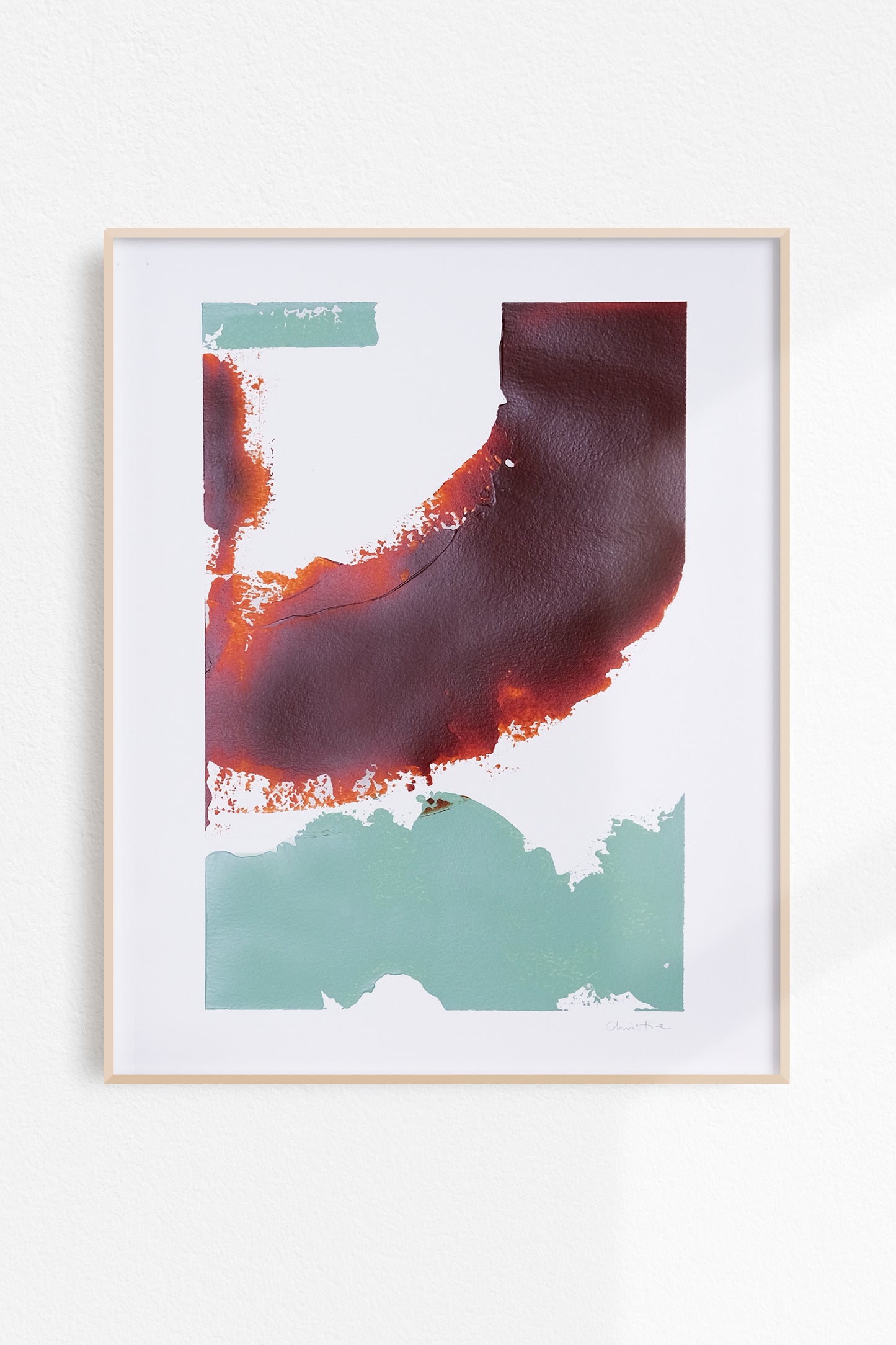Rust. Abstract painting 29.7x40cm