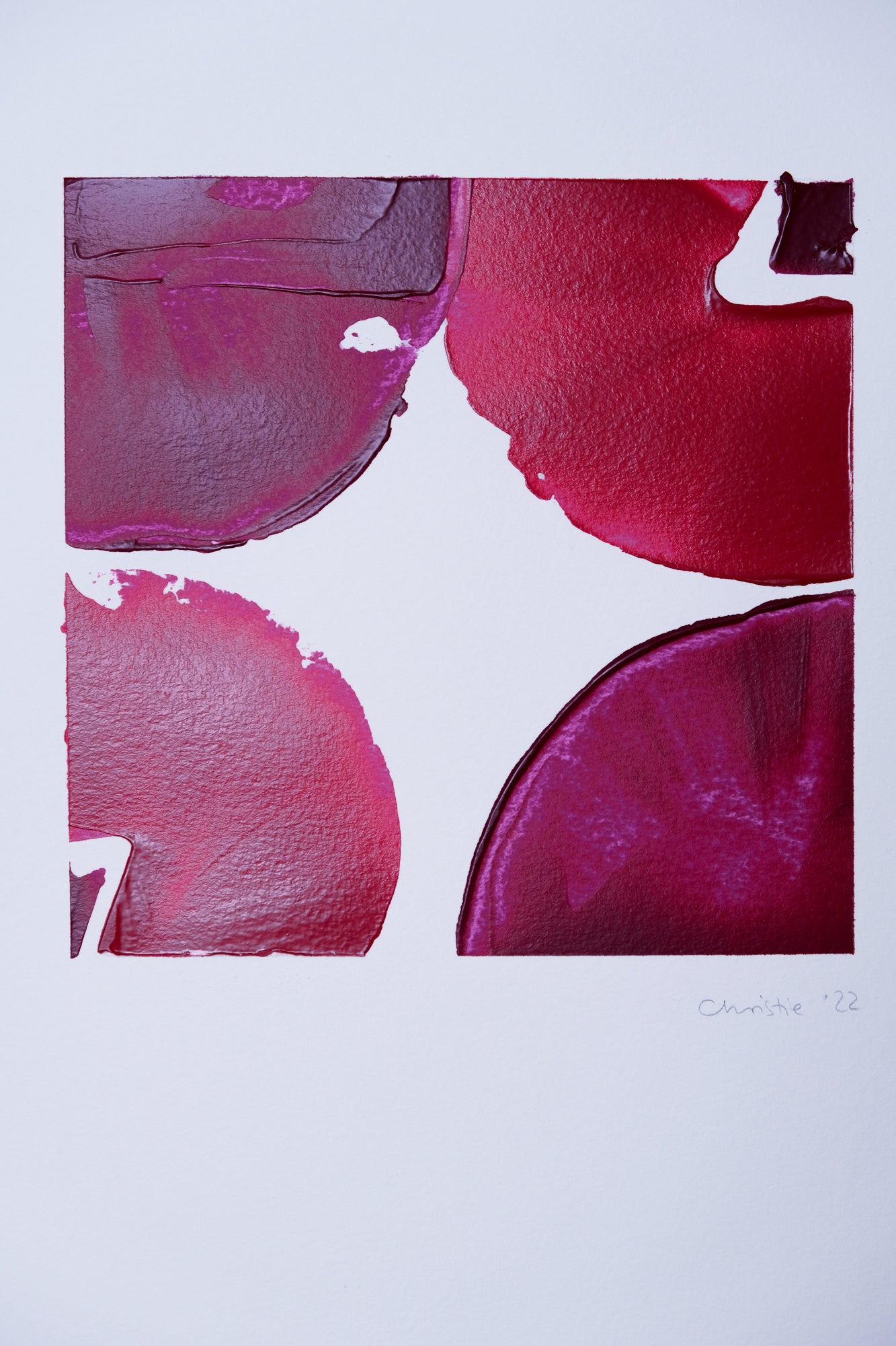 Permanent Rose. Abstract painting 29.7x40cm
