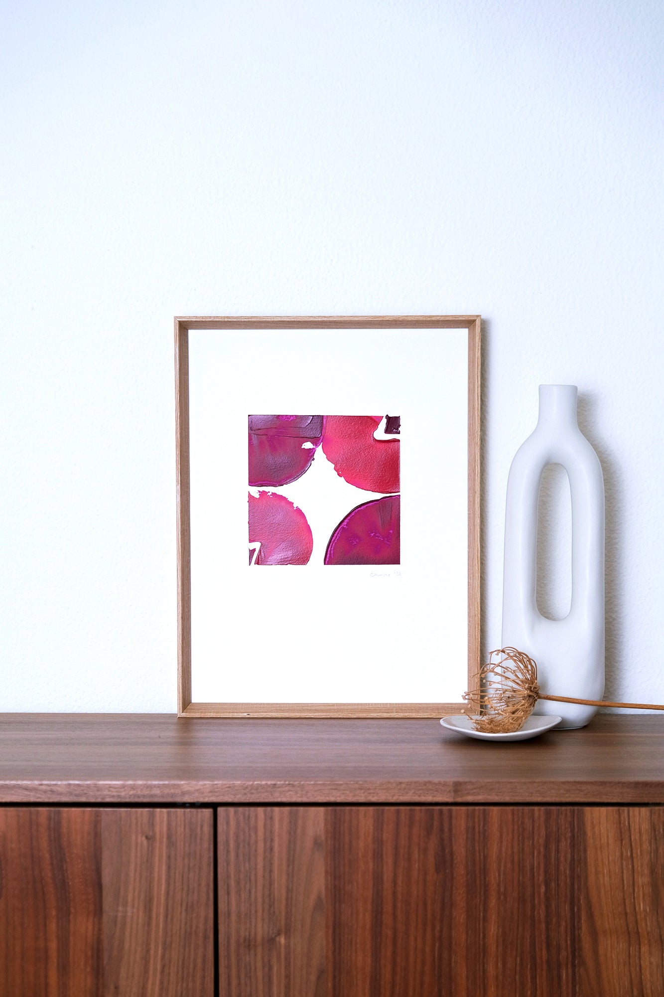 Permanent Rose. Abstract painting 29.7x40cm