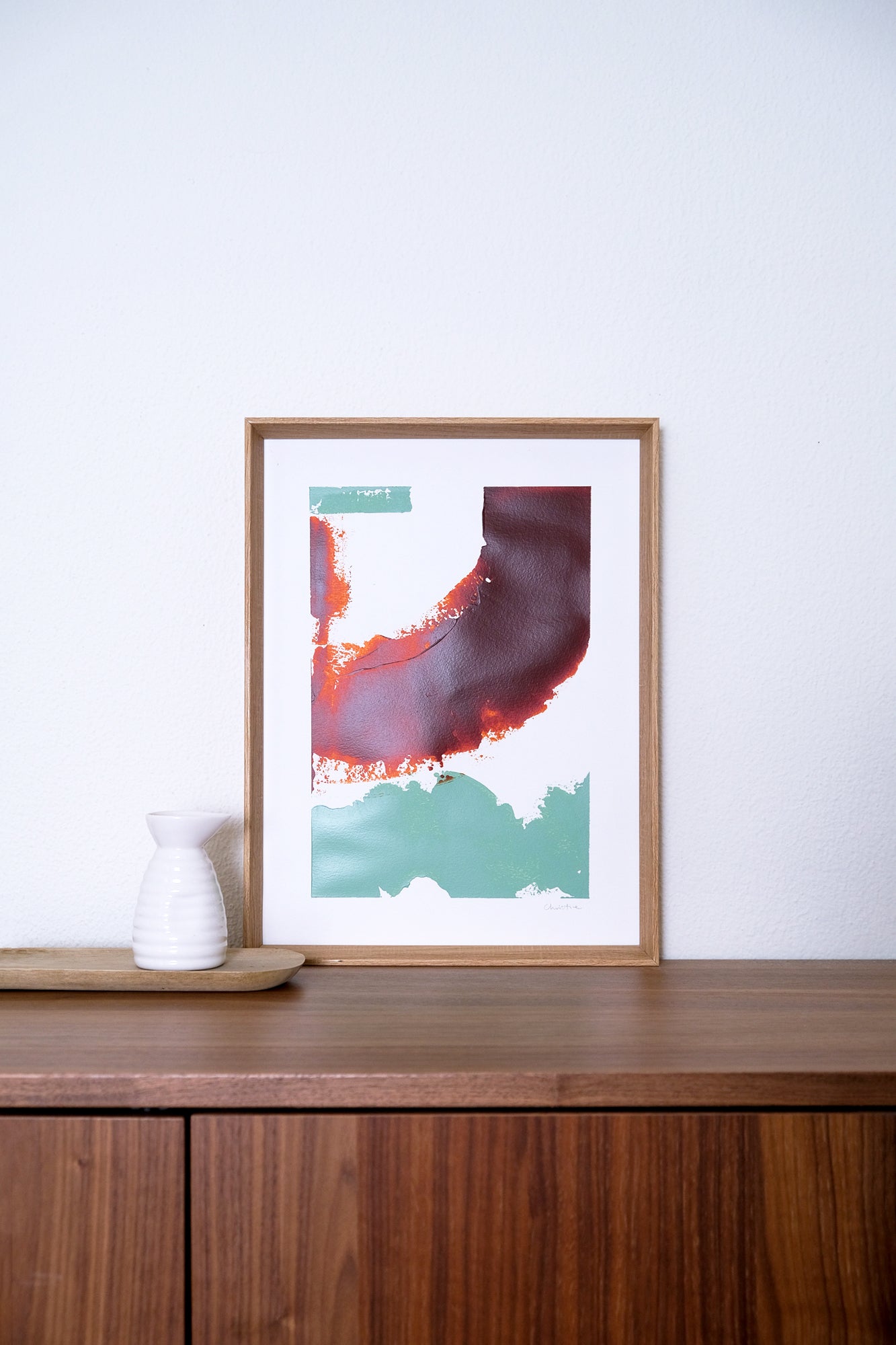 Rust. Abstract painting 29.7x40cm