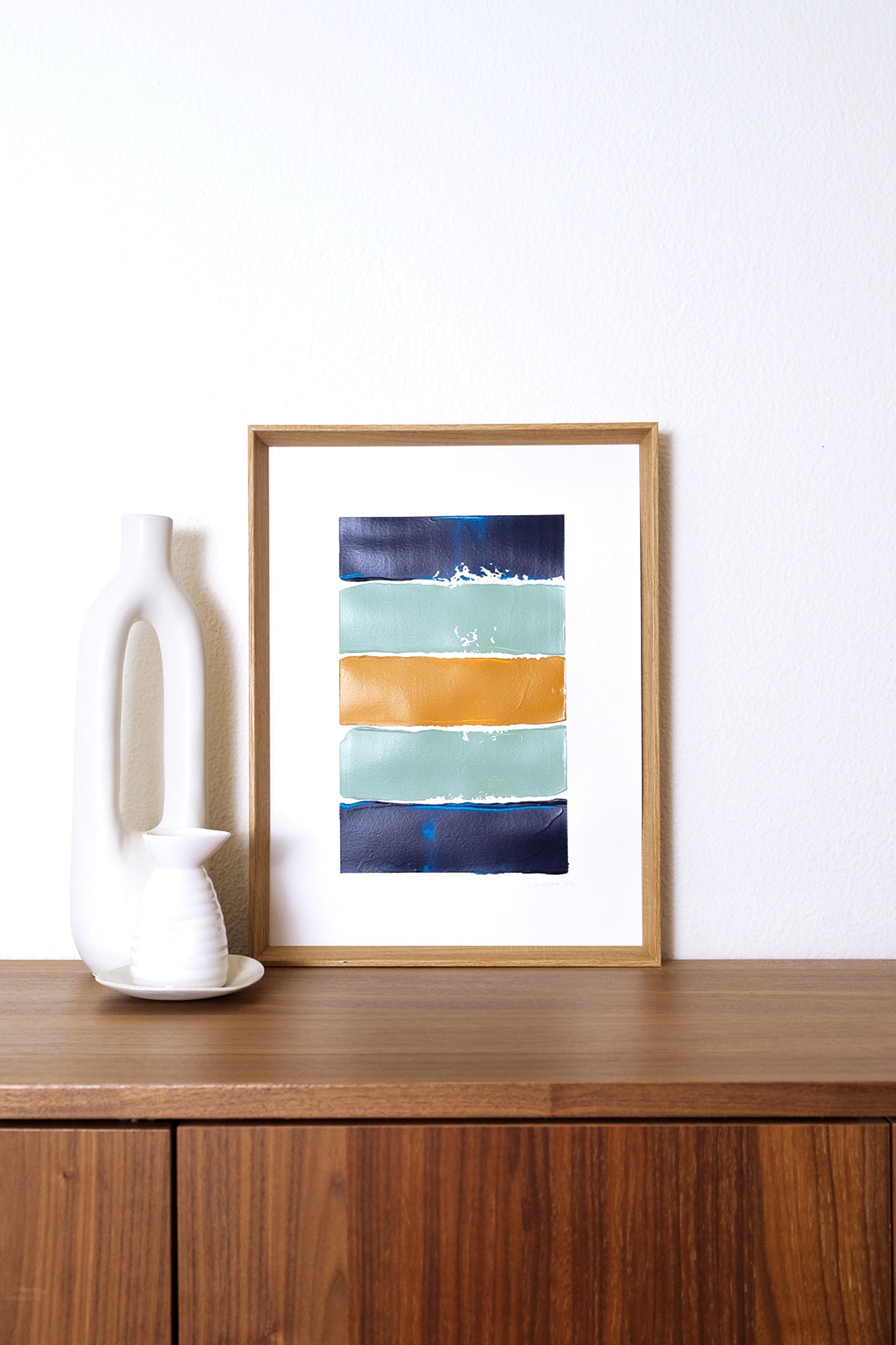 Space between. Abstract pinting 29.7x40cm.