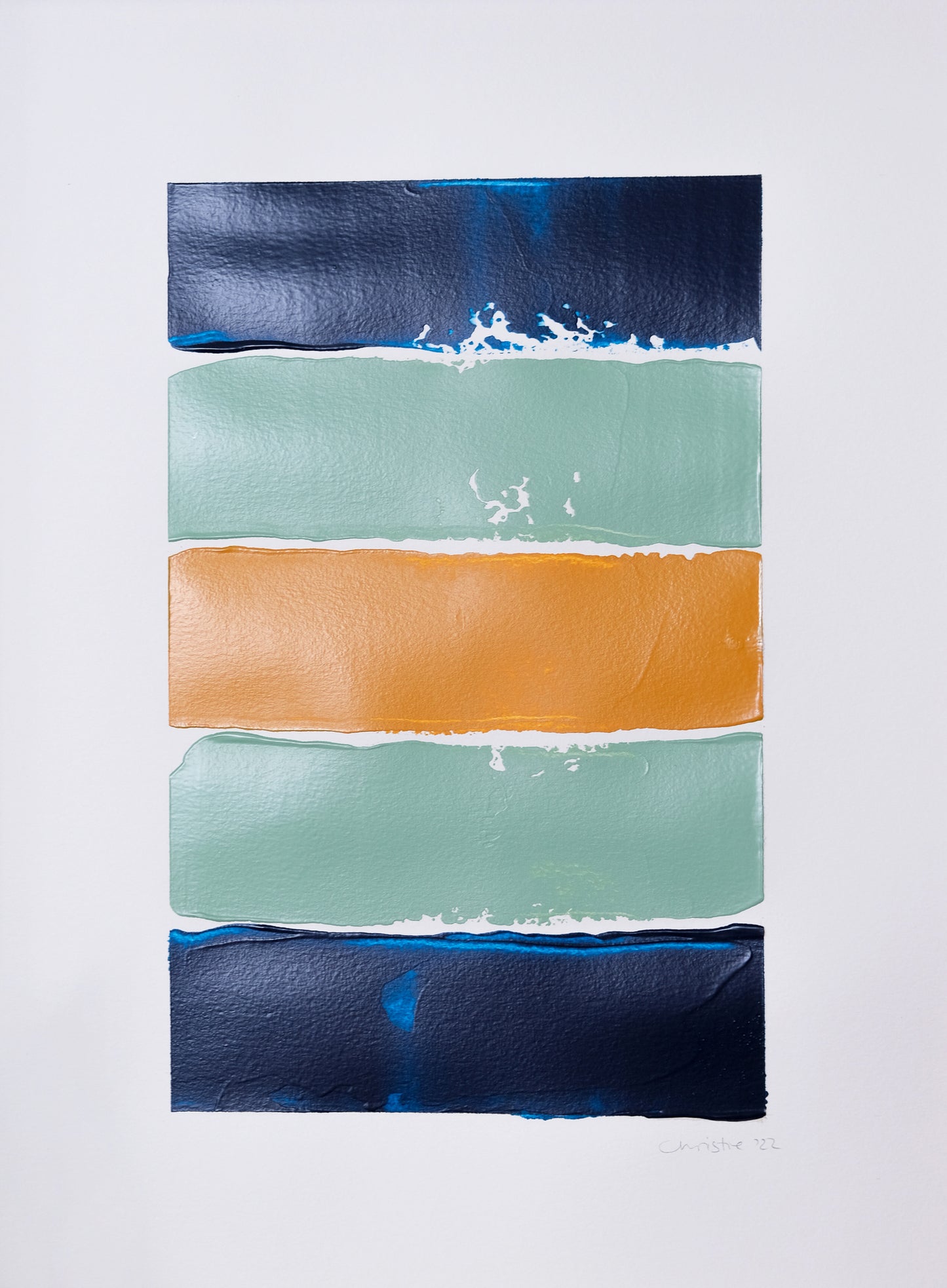 Space between. Abstract pinting 29.7x40cm.