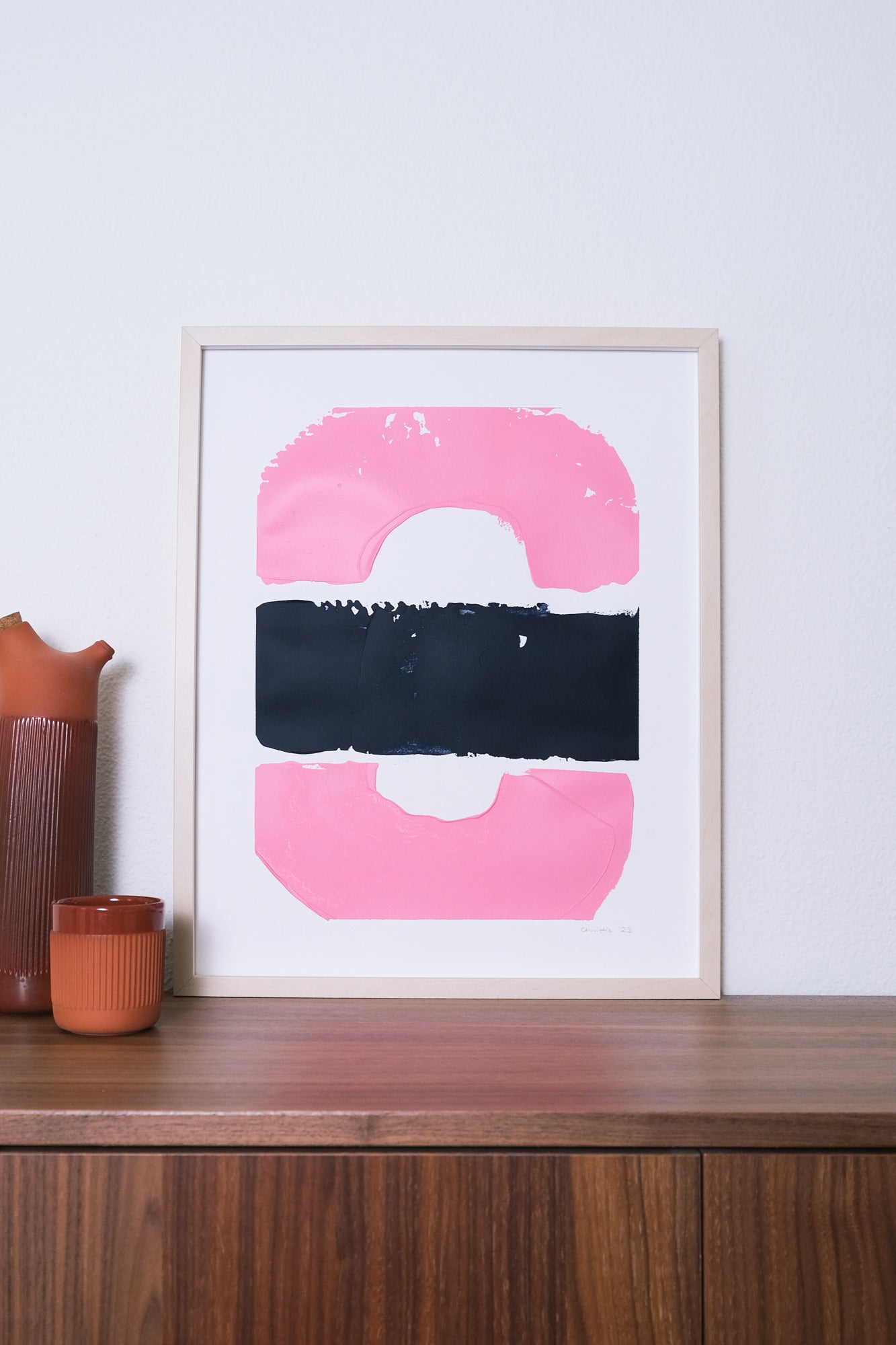 Meeting. Abstract painting 40x50cm