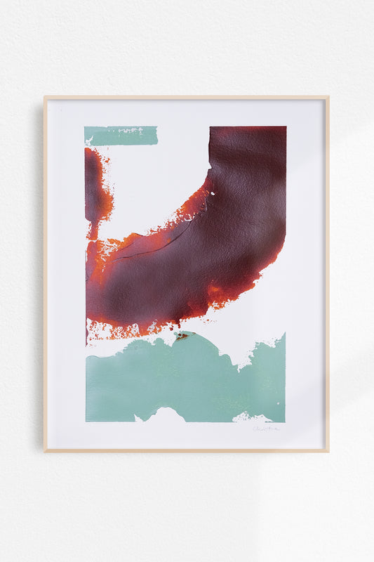 Rust. Abstract painting 29.7x40cm